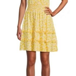No Boundaries Light Yellow Floral Dress